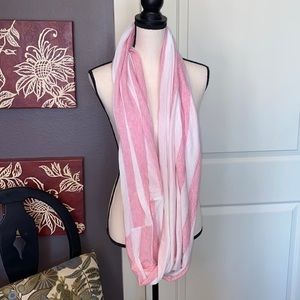 Gap White and Pink Infinity Scarf